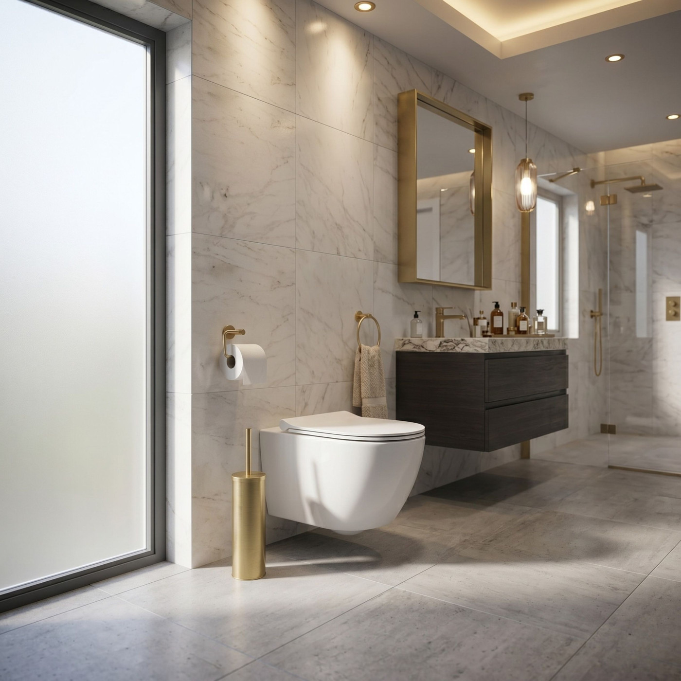 Szczotka do WC Wolnostojąca Toaletowa MIRI Złoto Szczotkowane Szczotka do WC Wolnostojąca Toaletowa MIRI Złoto Szczotkowane