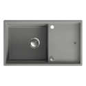 Zlewozmywak 1-komorowy Z Ociekaczem Deską I Rollmatą Tuvalu Volcano Grey 78x45,3