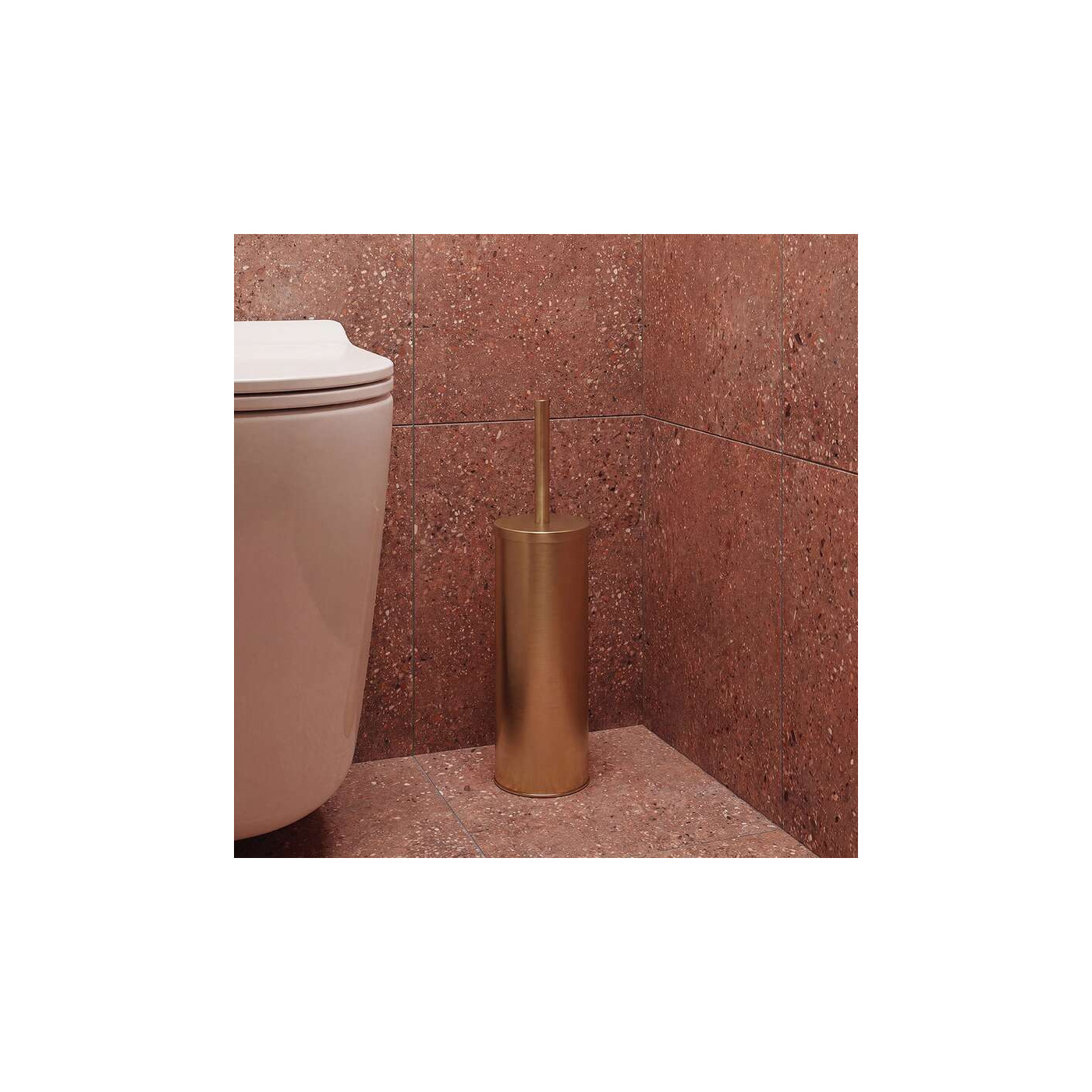 Szczotka do WC Wolnostojąca Toaletowa MIRI Złoto Szczotkowane