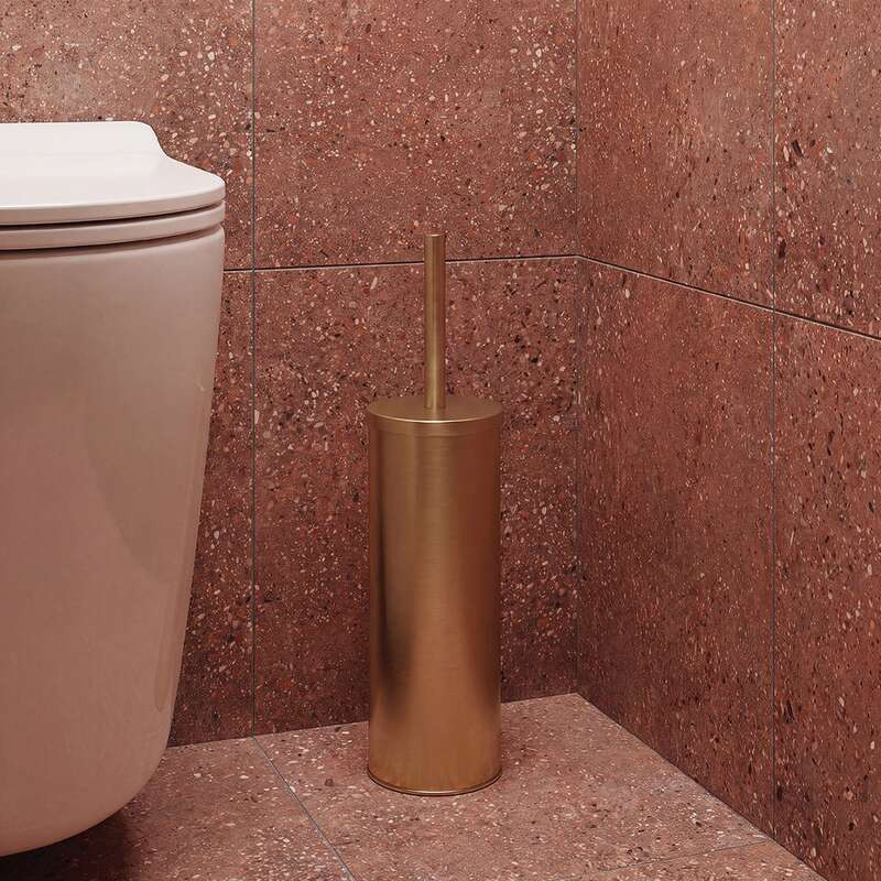Szczotka do WC Wolnostojąca Toaletowa MIRI Złoto Szczotkowane