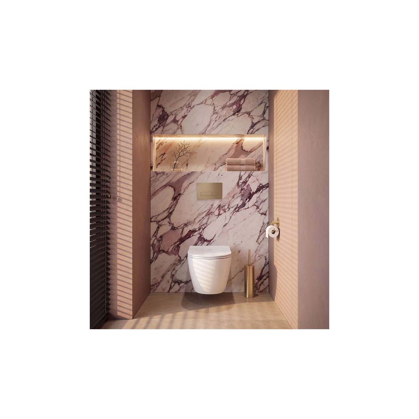 Szczotka do WC Wolnostojąca Toaletowa MIRI Złoto Szampańskie