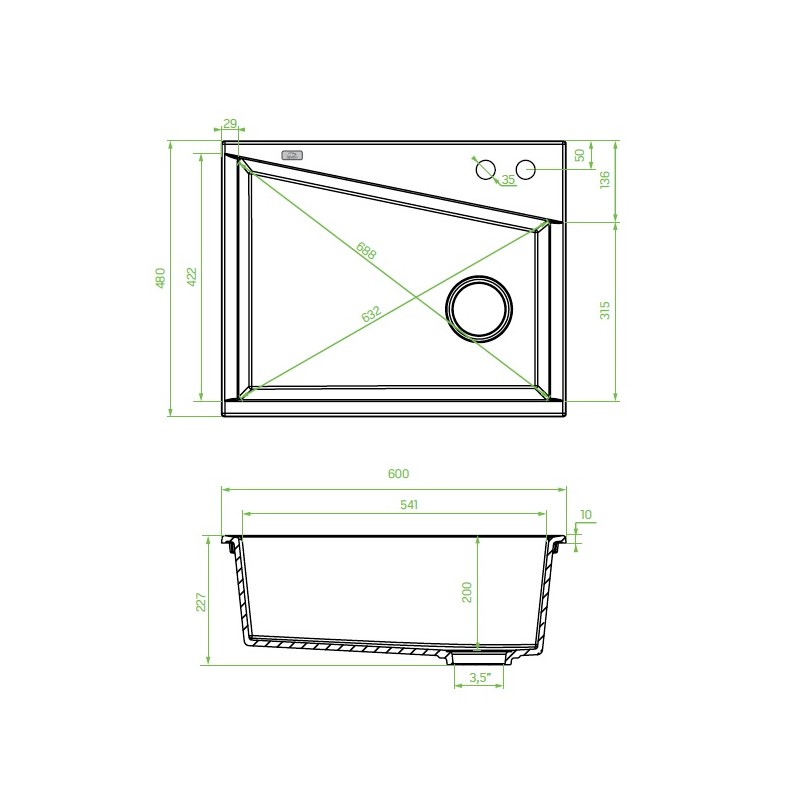 Zlew Zlewozmywak Granitowy Beżowy GRENADA Zlew Zlewozmywak Granitowy Beżowy GRENADA