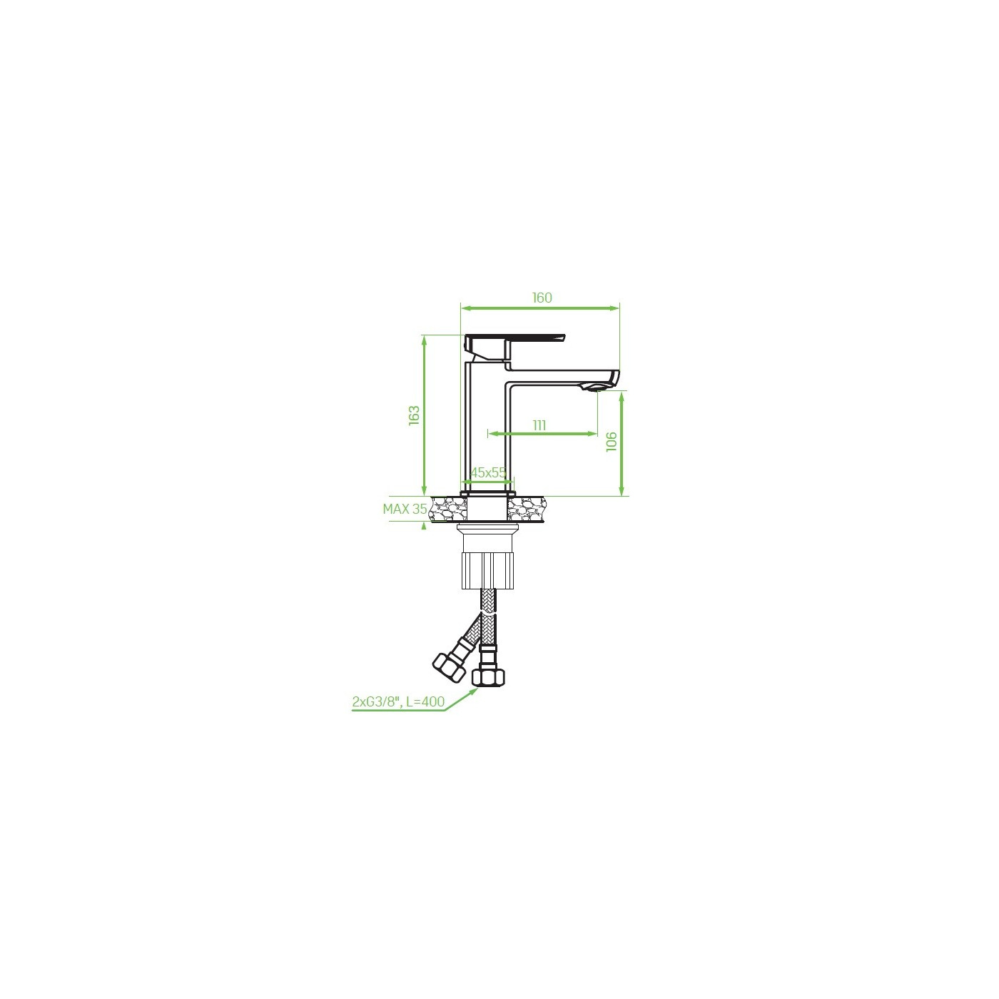 WYPRZEDAŻ Bateria Umywalkowa Stojąca z Korkiem CALLA WYPRZEDAŻ Bateria Umywalkowa Stojąca z Korkiem CALLA