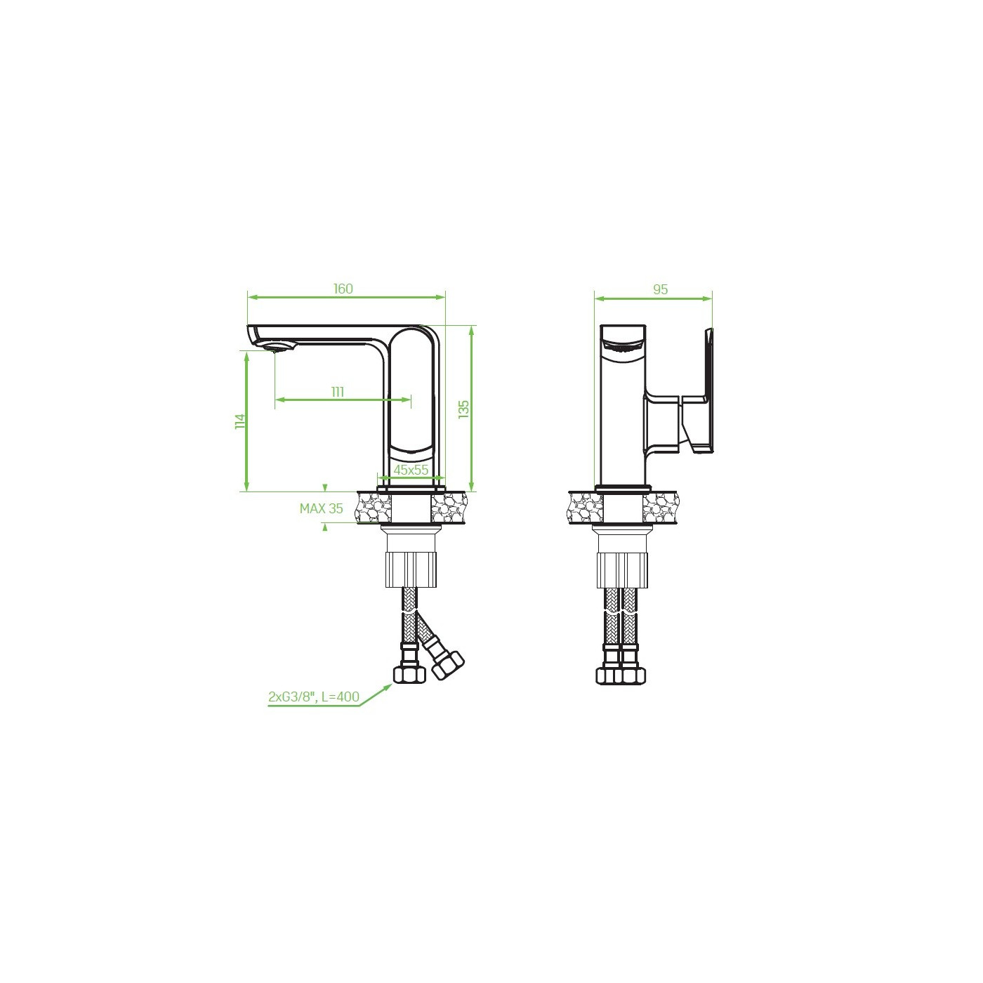 WYPRZEDAŻ Bateria Umywalkowa Stojąca L CALLA WYPRZEDAŻ Bateria Umywalkowa Stojąca L CALLA