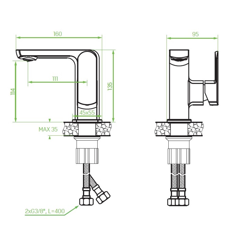 WYPRZEDAŻ Bateria Umywalkowa Stojąca L CALLA WYPRZEDAŻ Bateria Umywalkowa Stojąca L CALLA