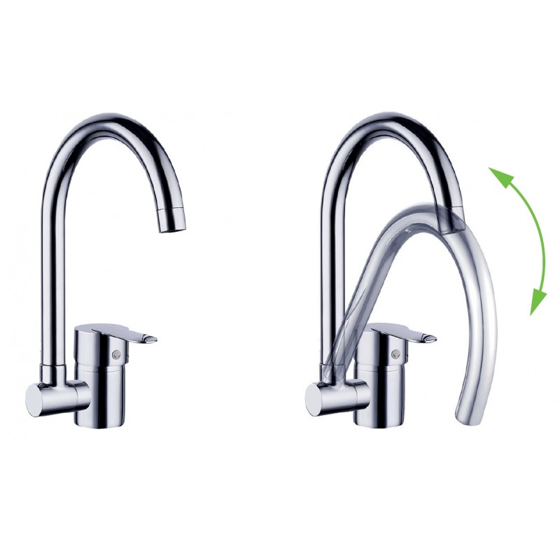 LAVEO Bateria Zlewozmywakowa Stojąca, Łamana LILA