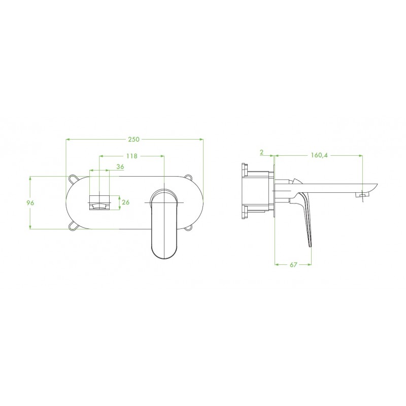 Bateria Umywalkowa Podtynkowa ZORITA Bateria Umywalkowa Podtynkowa ZORITA
