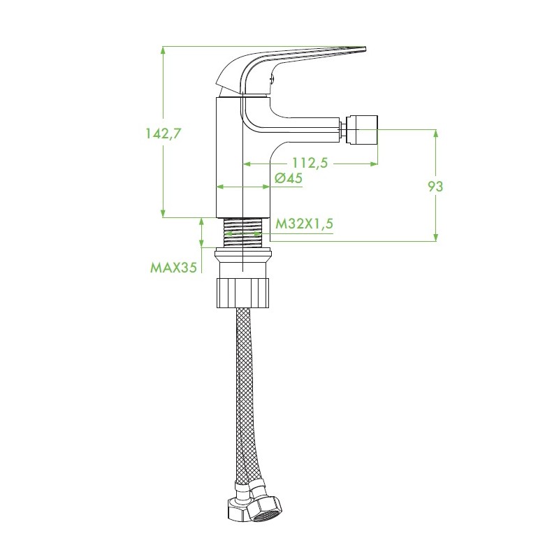 WYPRZEDAŻ Bateria Bidetowa Stojąca z Korkiem ZORITA