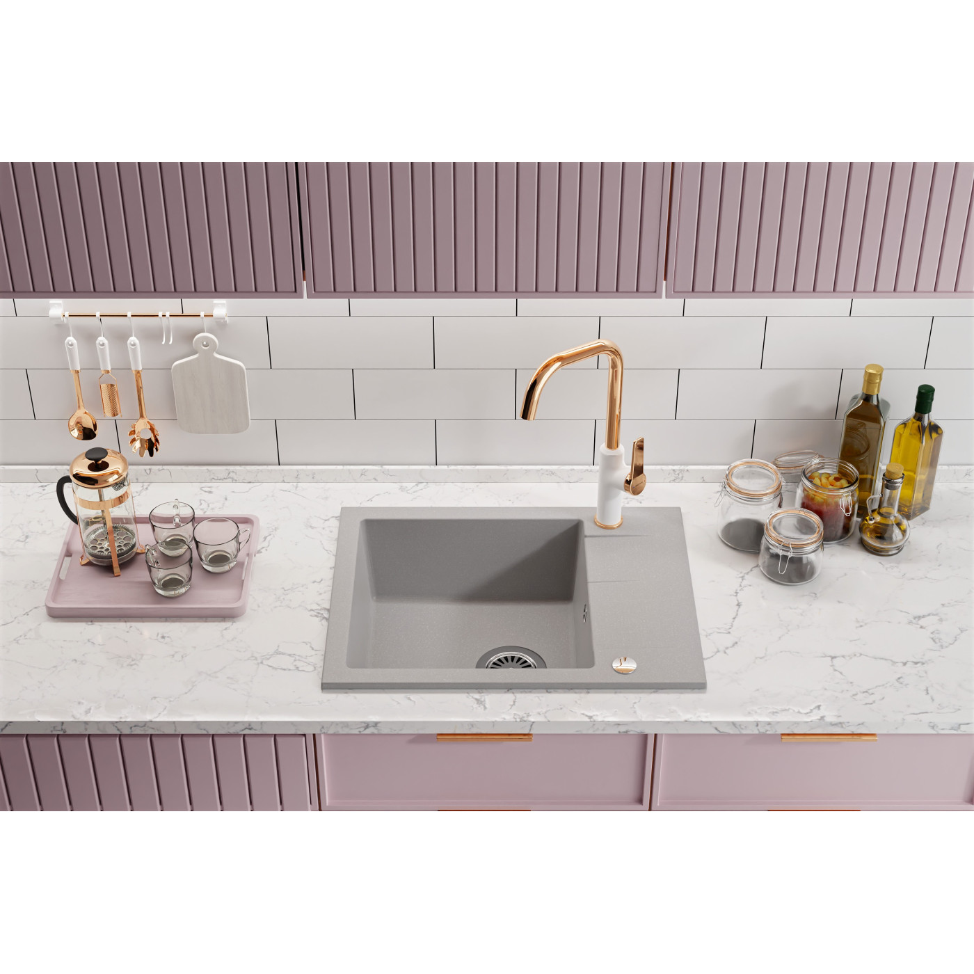 Zlewozmywak Zlew Granitowy  Bateria Granitowa  Syfon