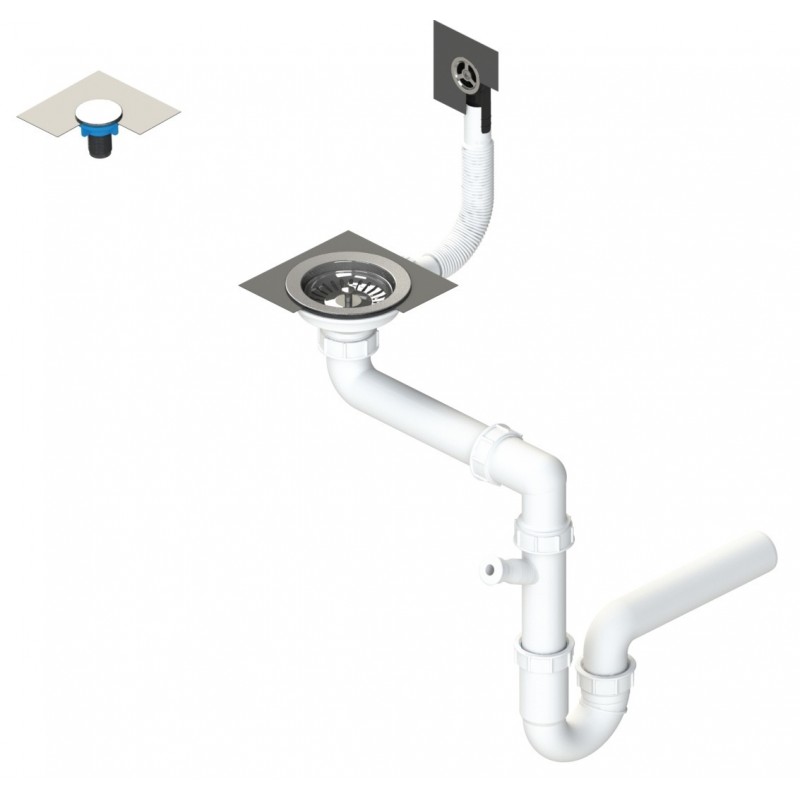 Zlewozmywak Granitowy Bateria elastyczna Syfon Szary Zlewozmywak Granitowy Bateria elastyczna Syfon Szary