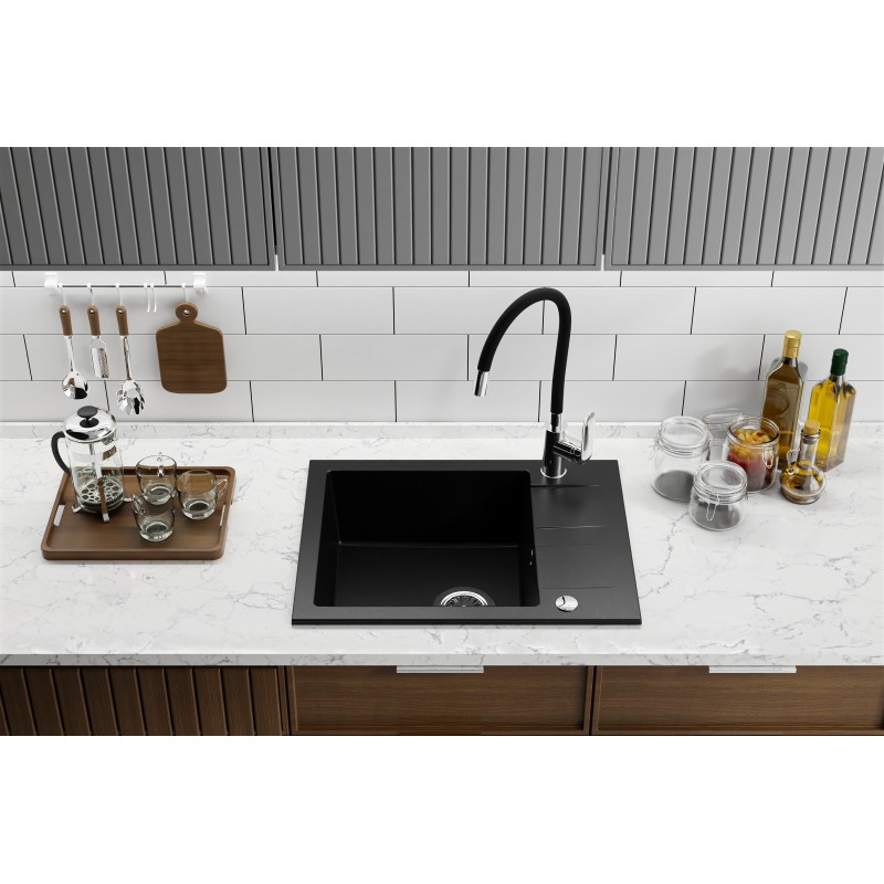 Zlewozmywak Zlew Granitowy Bateria elastyczna Syfon Zlewozmywak Zlew Granitowy Bateria elastyczna Syfon