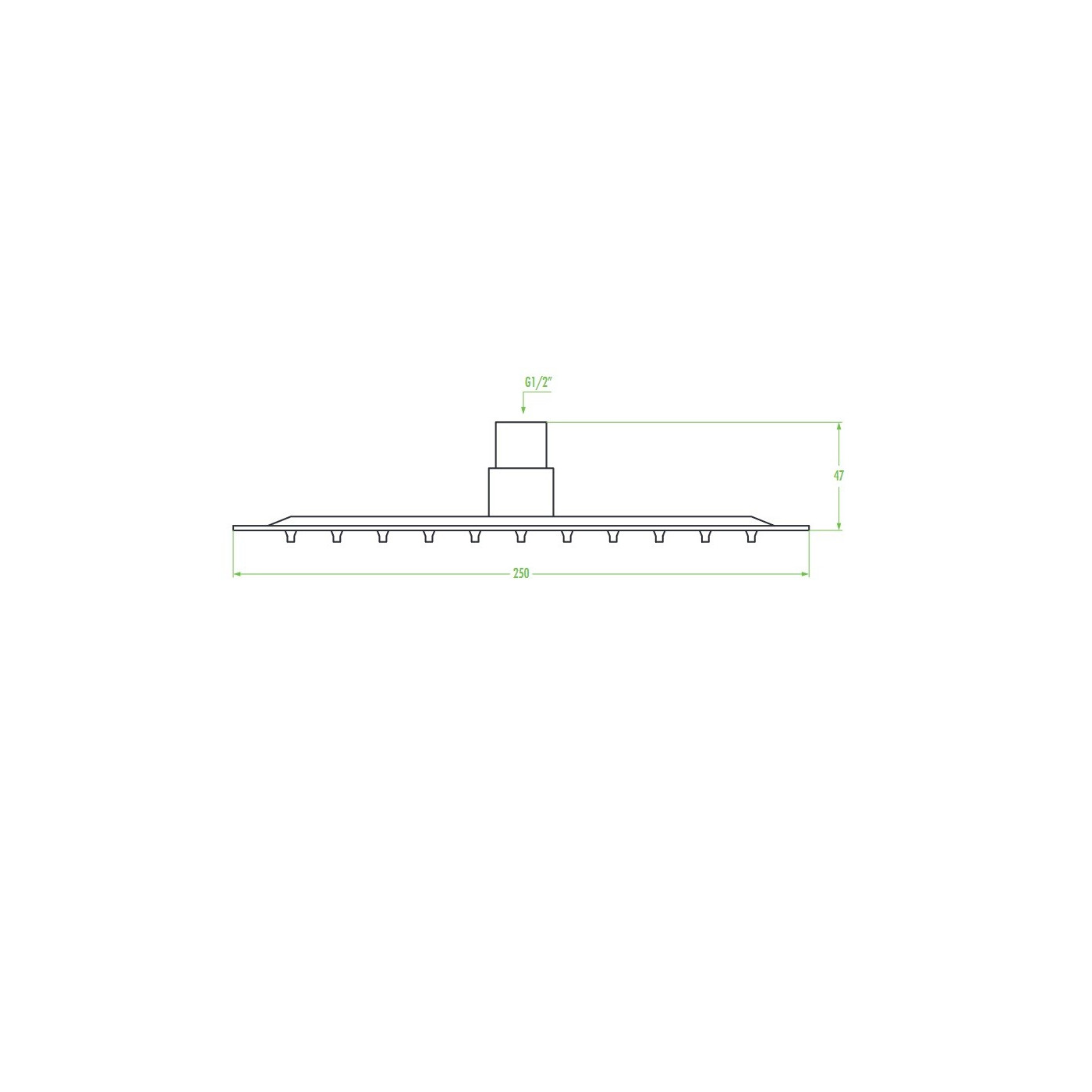 Deszczownica deszczownia KVADRATO SLIM Chrom Deszczownica deszczownia KVADRATO SLIM Chrom