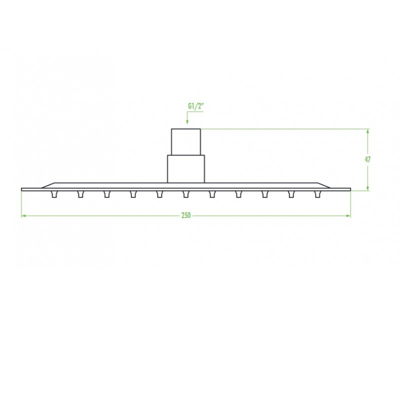 Deszczownica deszczownia KVADRATO SLIM Chrom Deszczownica deszczownia KVADRATO SLIM Chrom