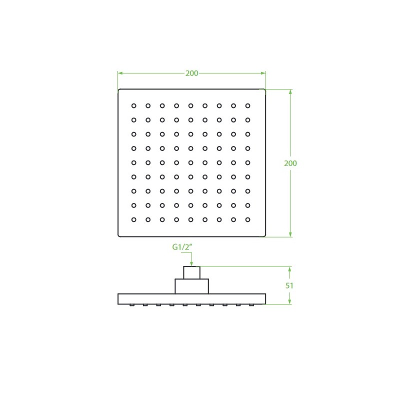 Deszczownica deszczownia KVADRATO Chrom LAVEO Deszczownica deszczownia KVADRATO Chrom LAVEO