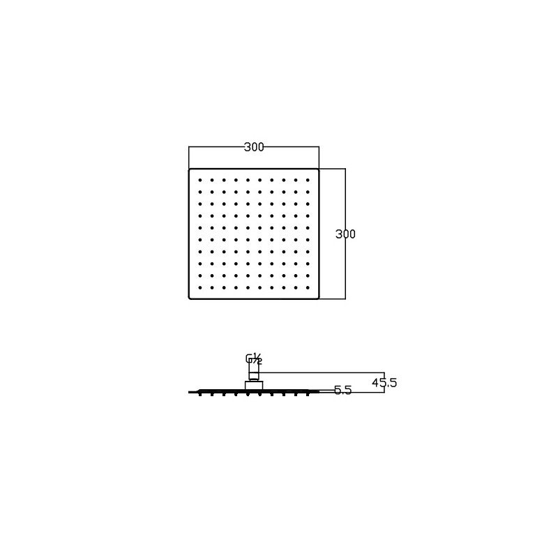 Deszczownica deszczownia KVADRATO SLIM Czarna LAVEO Deszczownica deszczownia KVADRATO SLIM Czarna LAVEO