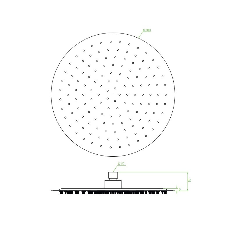 Deszczownica deszczownia RONDO SLIM Chrom 300 Deszczownica deszczownia RONDO SLIM Chrom 300