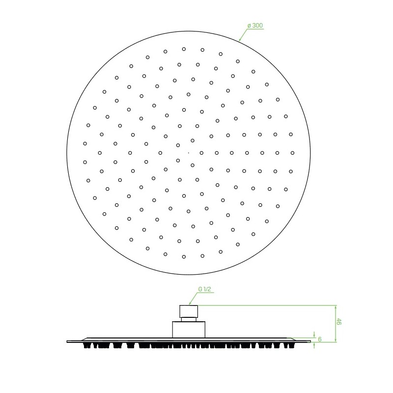 Deszczownica deszczownia RONDO SLIM Czarny Laveo