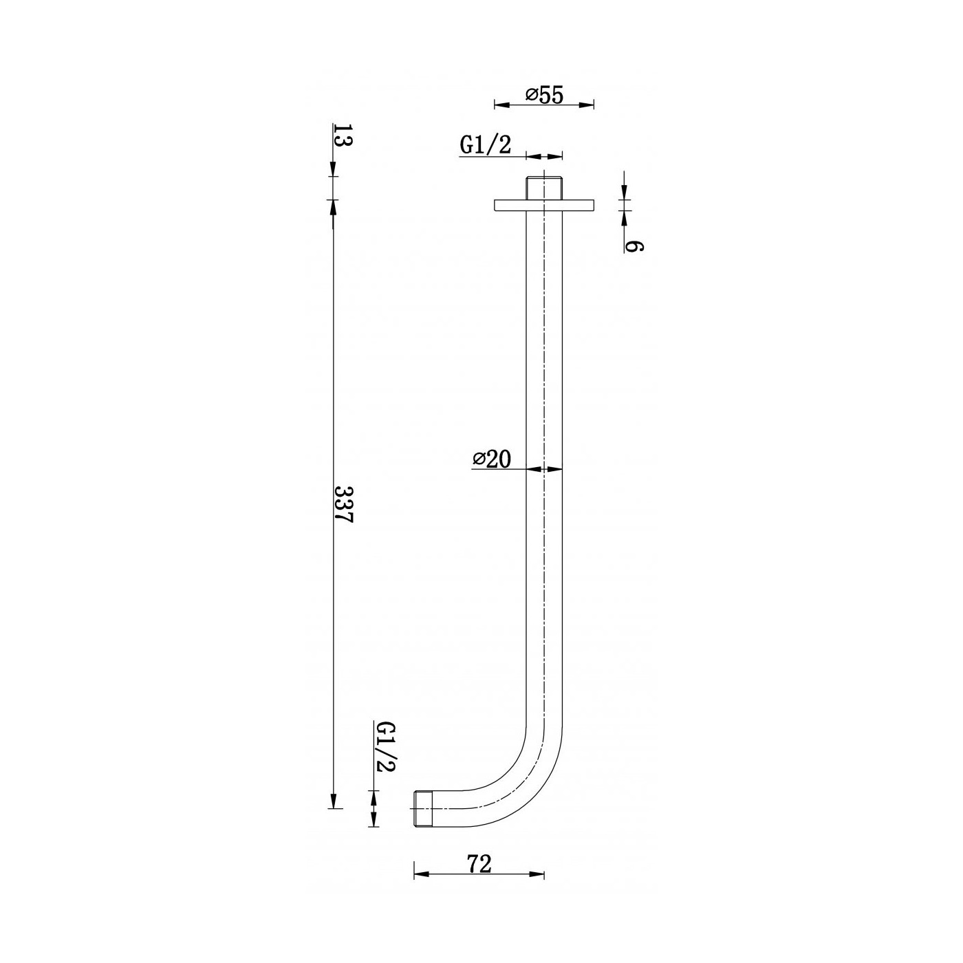RONDO Wylewka Ścienna Deszczowni Chrom