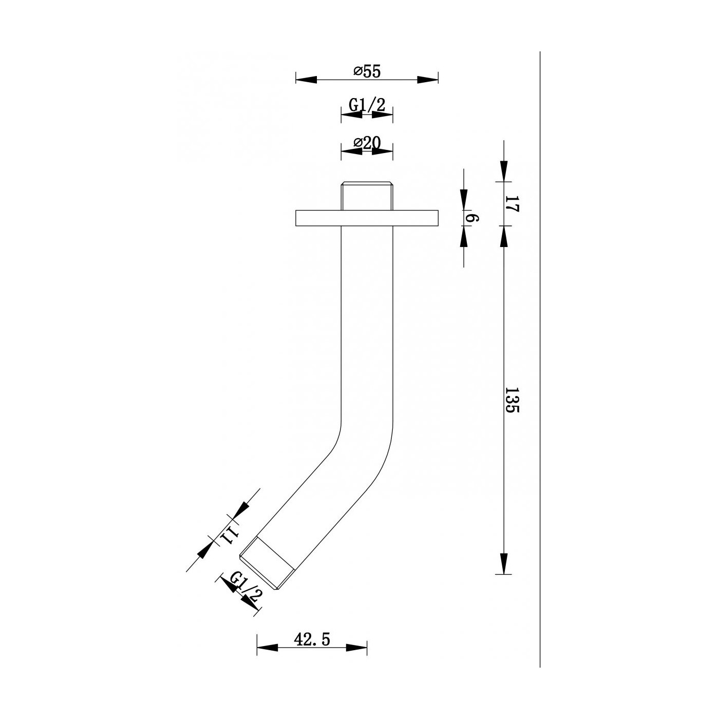 RONDO Wylewka Ścienna Czarna RONDO Wylewka Ścienna Czarna