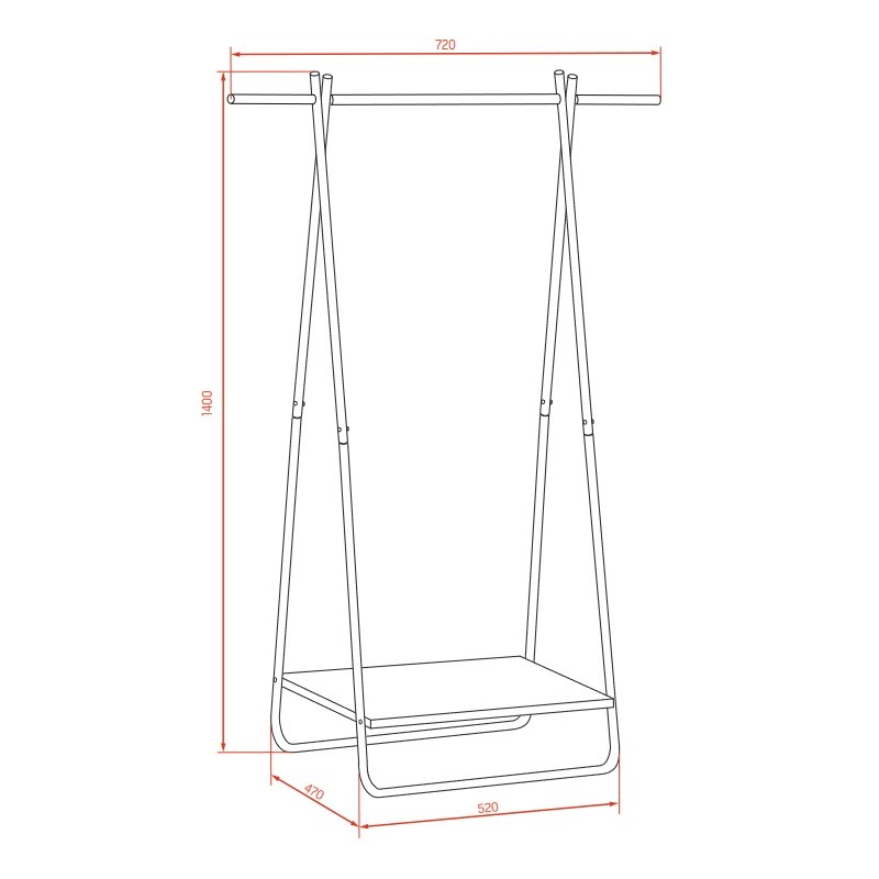 Wieszak Metalowy na Ubrania Garderoba Stojak LOFT Wieszak Metalowy na Ubrania Garderoba Stojak LOFT