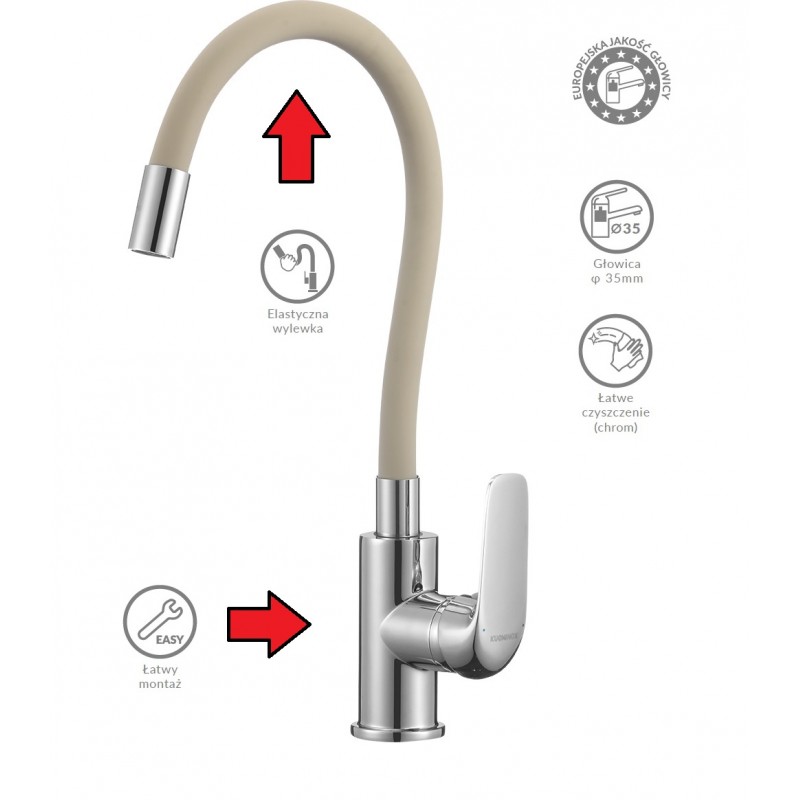 Zlewozmywak Zlew Granitowy Bateria elastyczna Syfon