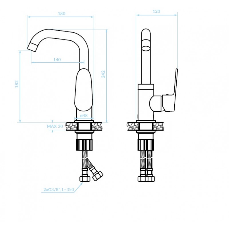 Bateria Umywalkowa Stojąca SAGRA