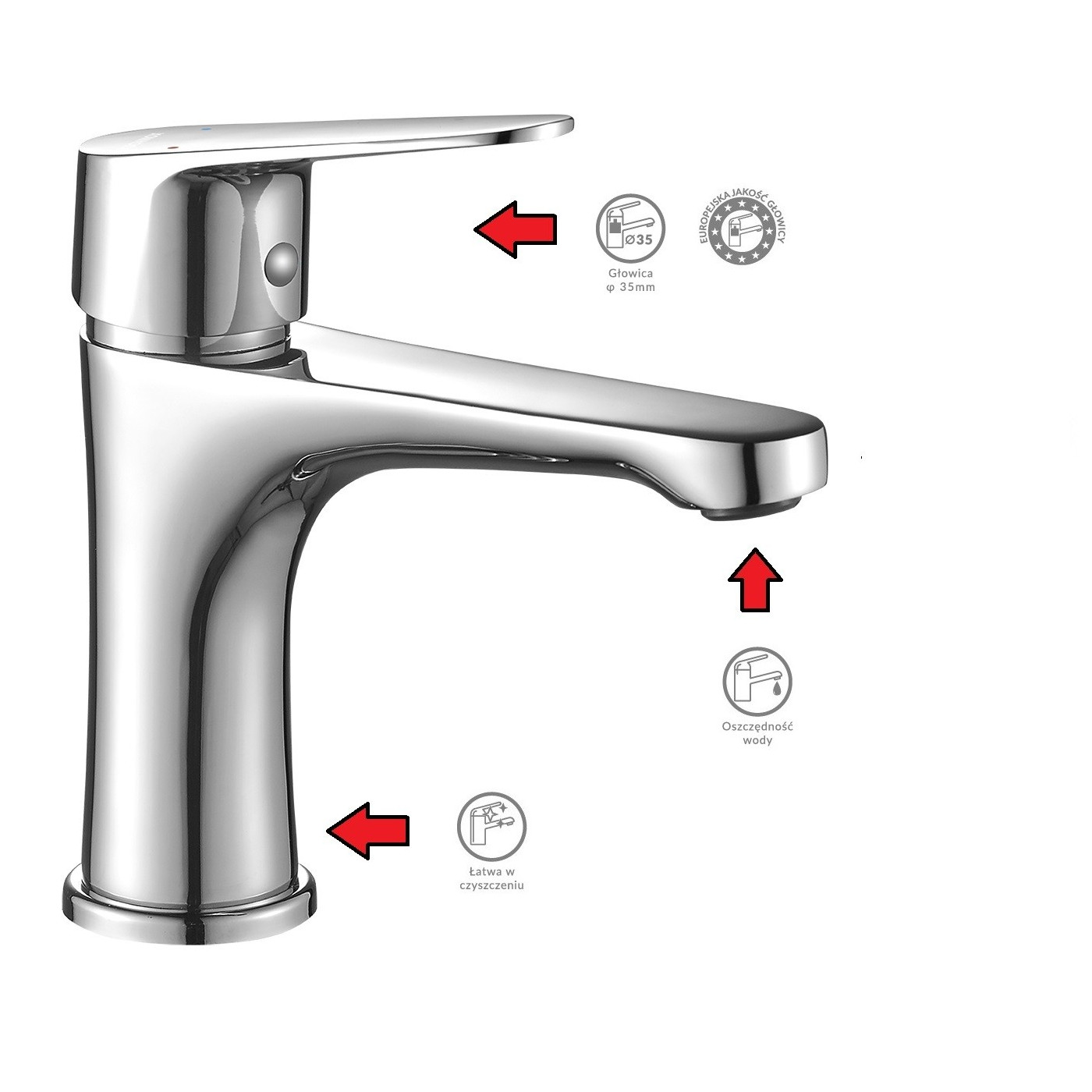 Bateria Umywalkowa Stojąca z Korkiem SAGRA