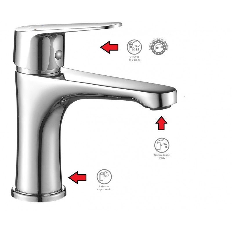 Bateria Umywalkowa Stojąca z Korkiem SAGRA