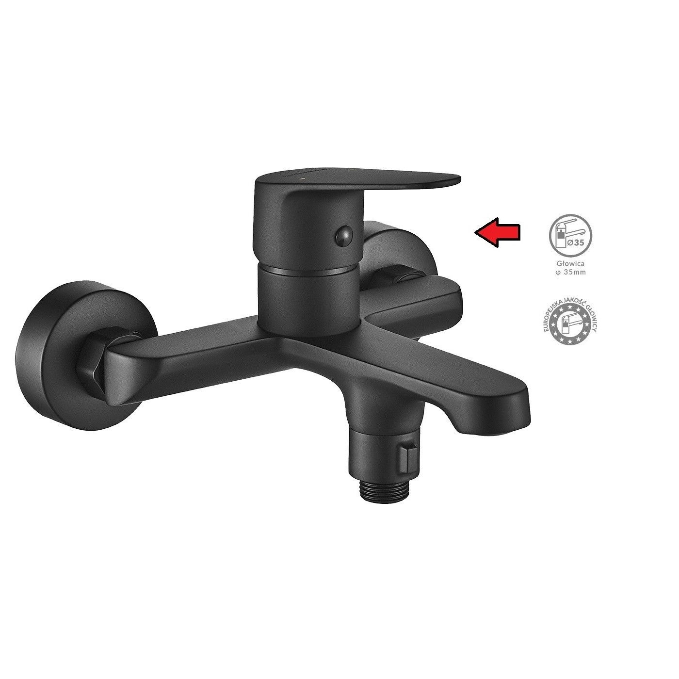 Bateria Wannowa Ścienna Czarna SAGRA