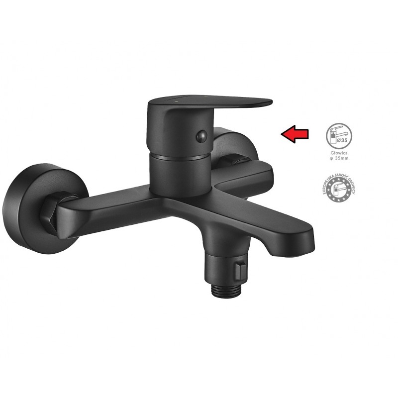 Bateria Wannowa Ścienna Czarna SAGRA