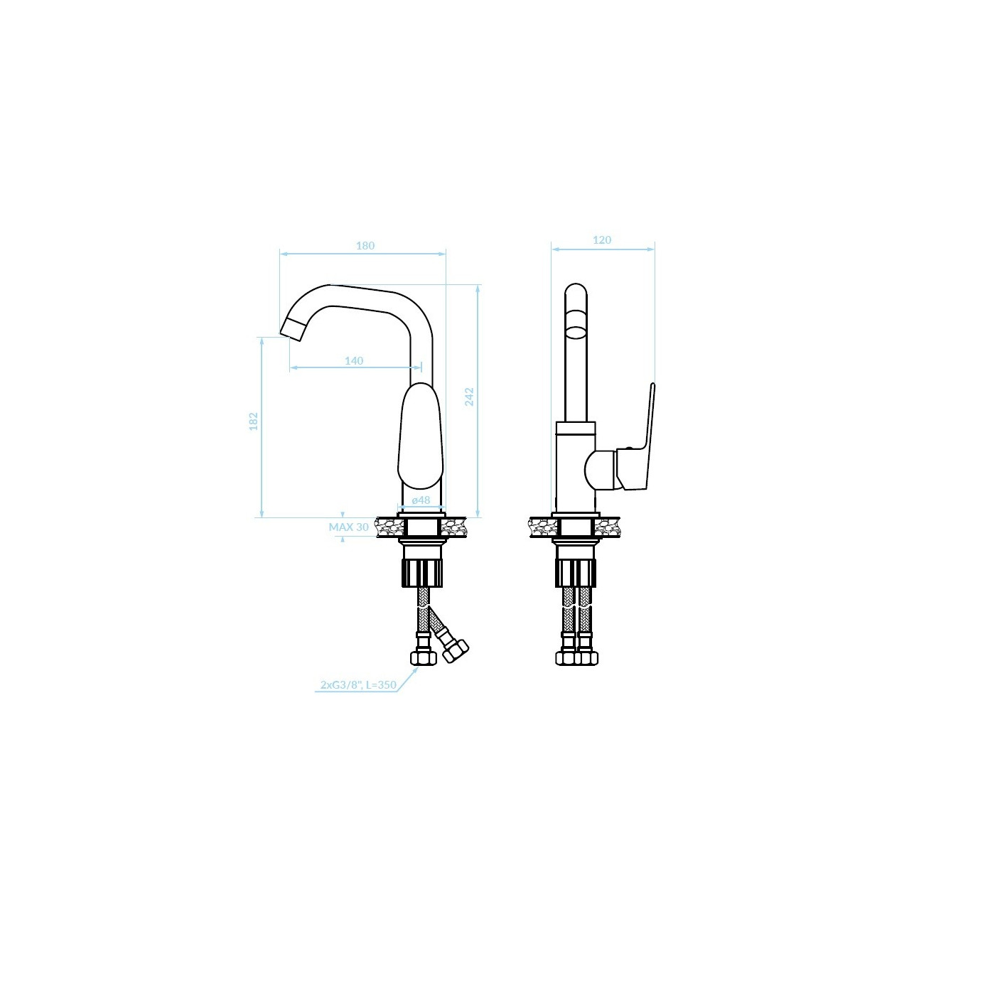 Bateria Umywalkowa Stojąca Czarna SAGRA Bateria Umywalkowa Stojąca Czarna SAGRA