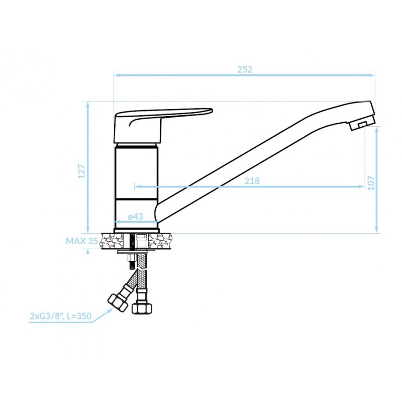 Bateria Zlewozmywakowa Stojąca Czarna SAGRA Bateria Zlewozmywakowa Stojąca Czarna SAGRA