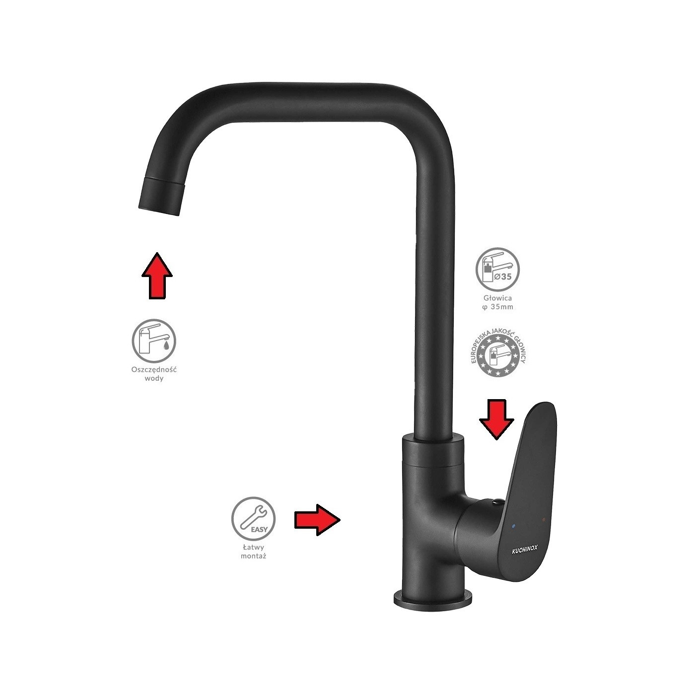 Bateria Zlewozmywakowa Czarna L SAGRA Bateria Zlewozmywakowa Czarna L SAGRA