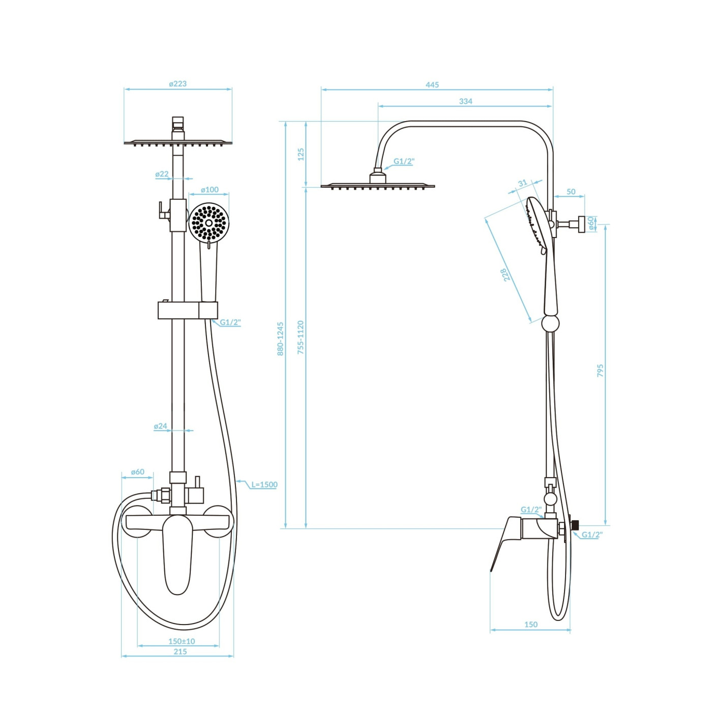 Kolumna Natryskowa z Baterią SAGRA