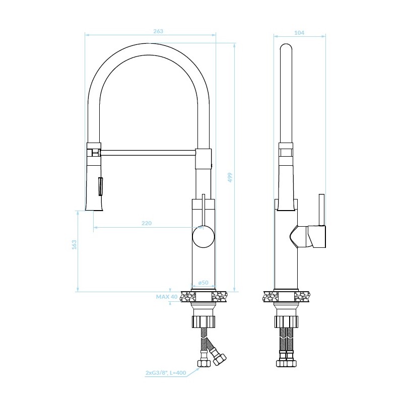 Bateria Kuchenna z Elastyczną Wylewką SHIRE