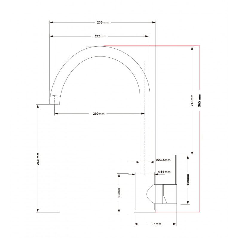 Bateria Zlewozmywakowa Stojąca MONO Inox Bateria Zlewozmywakowa Stojąca MONO Inox