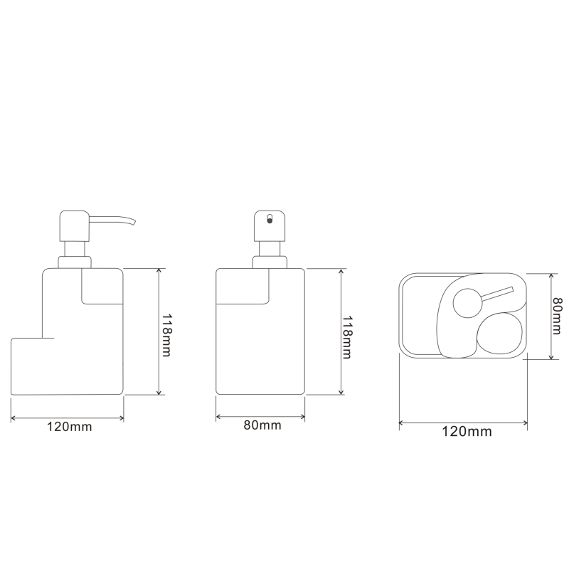 Dozownik do Płynu do Naczyń Ceramiczny Szary