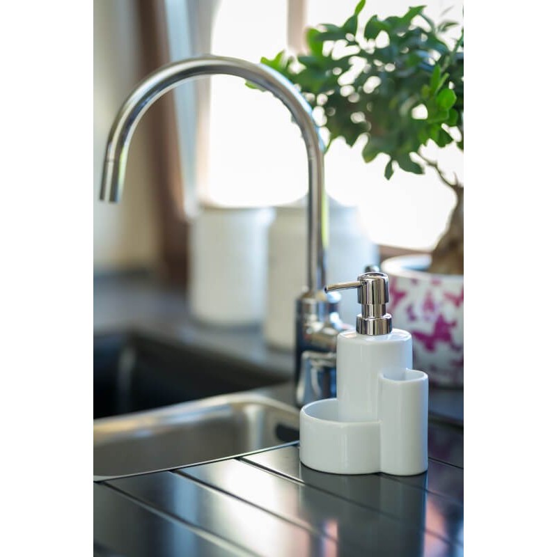 Dozownik do Płynu do Naczyń Ceramiczny Szary