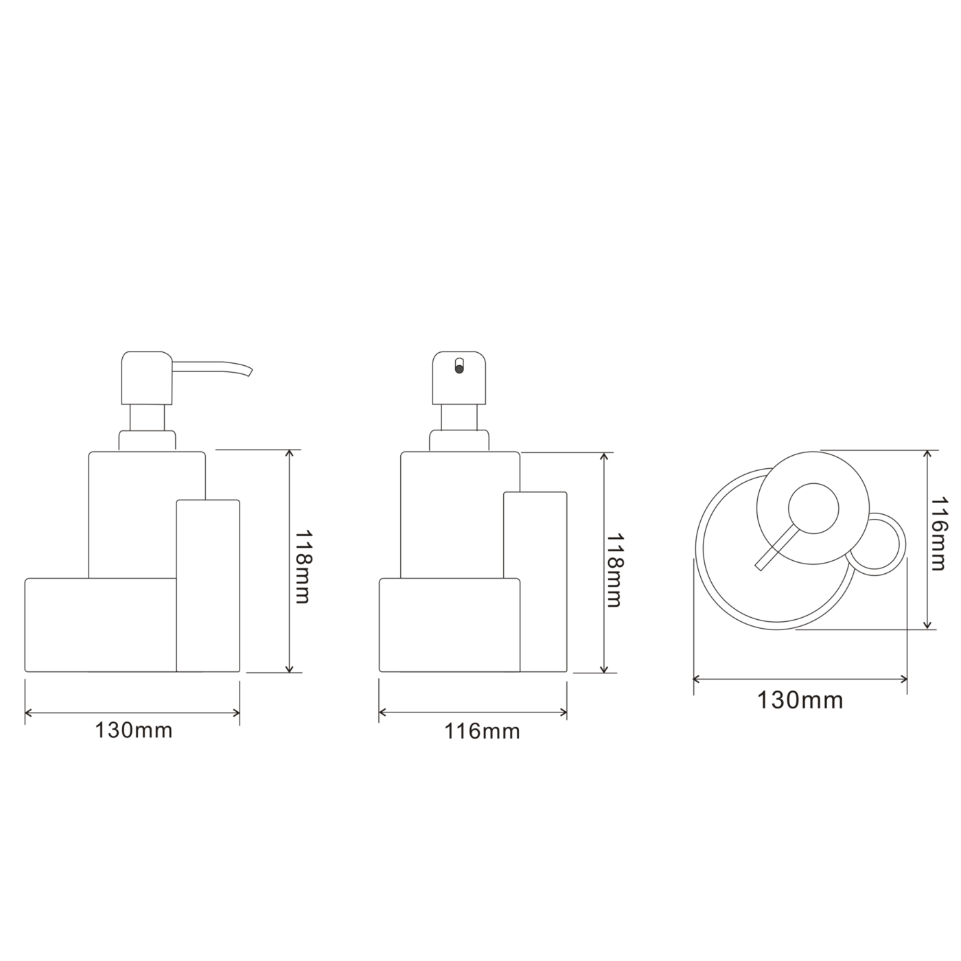 Dozownik do Płynu do Naczyń Ceramiczny Czarny