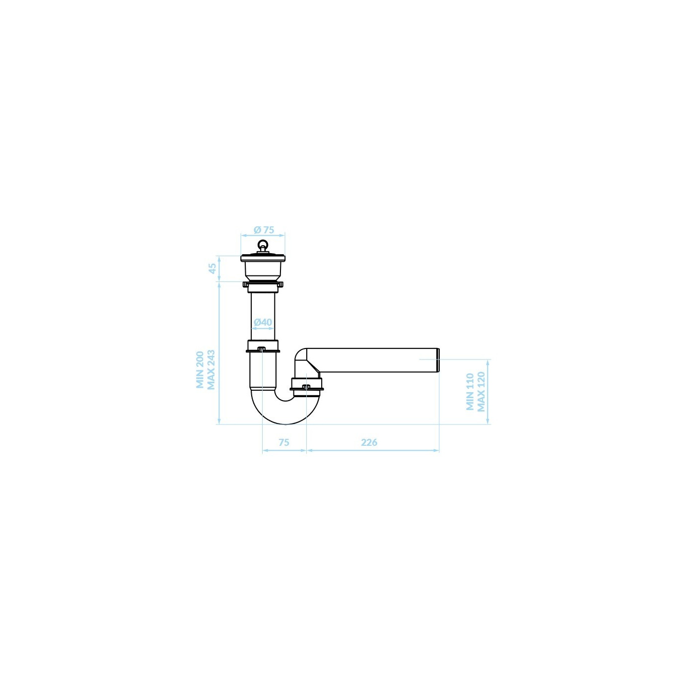 Syfon do Zlewu Jednokomorowego