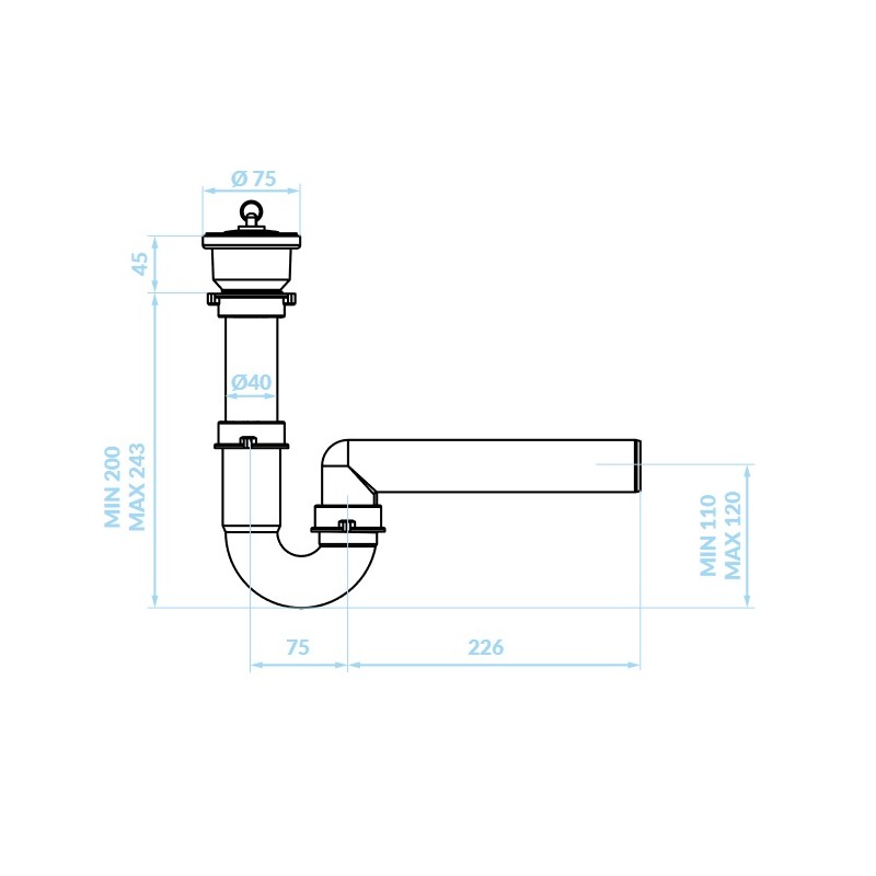 Syfon do Zlewu Jednokomorowego