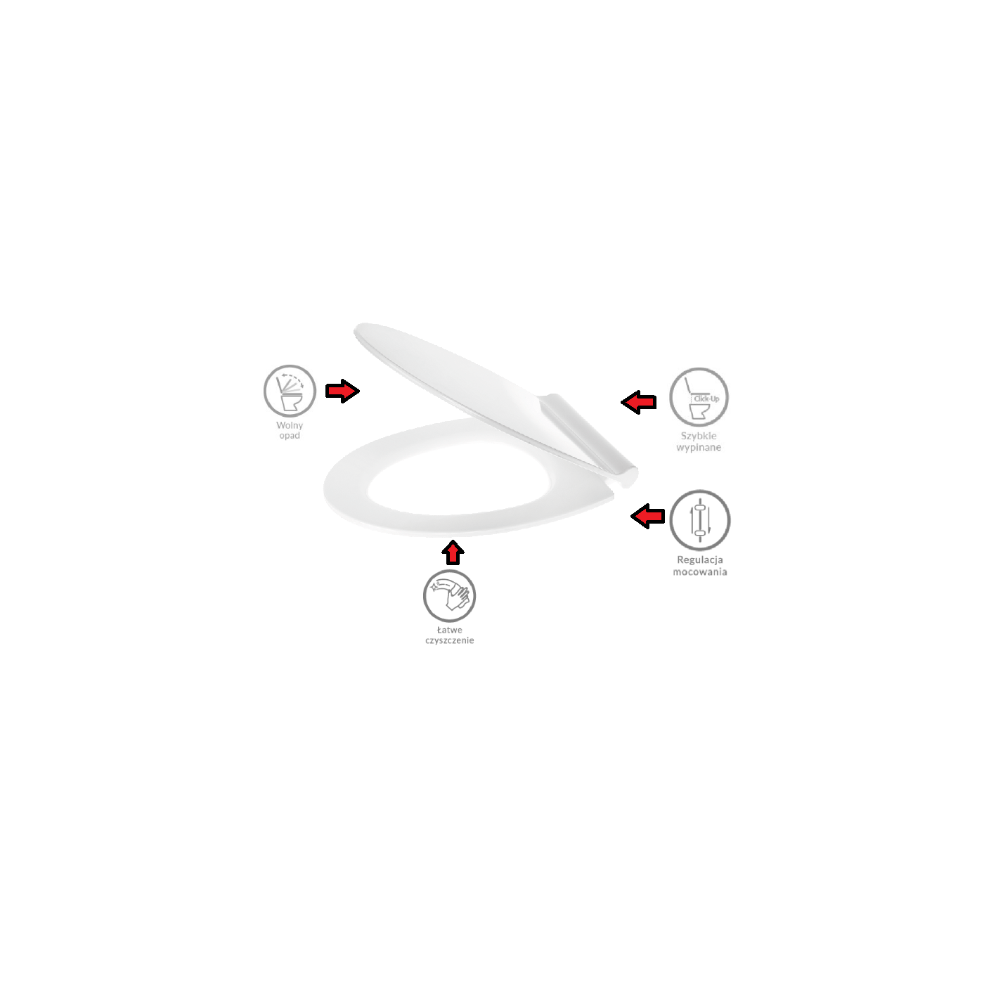 Deska WC Wolnoopadająca Wypinana Biała SLIM