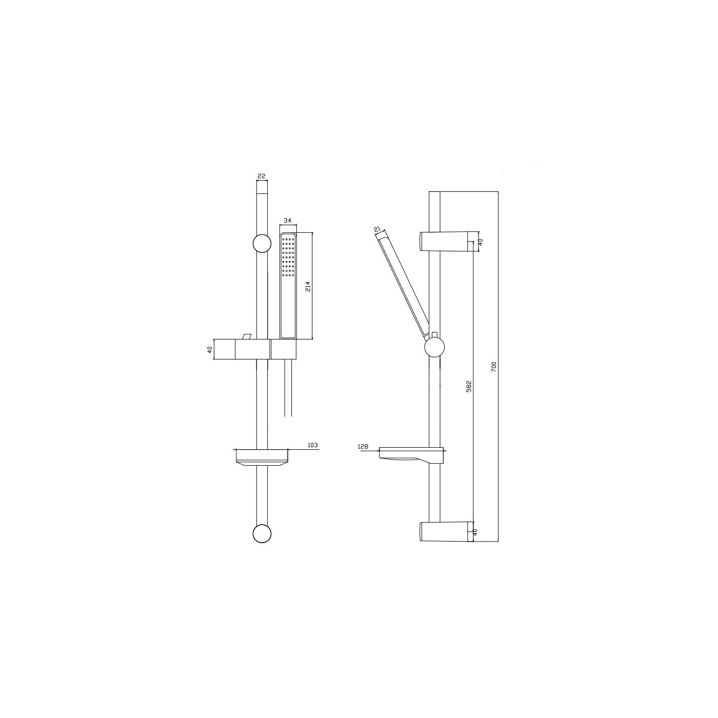 Zestaw Natryskowy Prysznicowy Biały Złoty