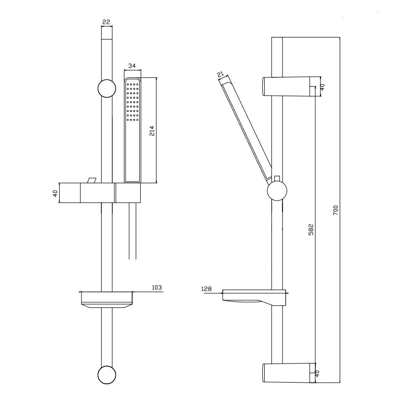 Zestaw Natryskowy Prysznicowy Biały Złoty