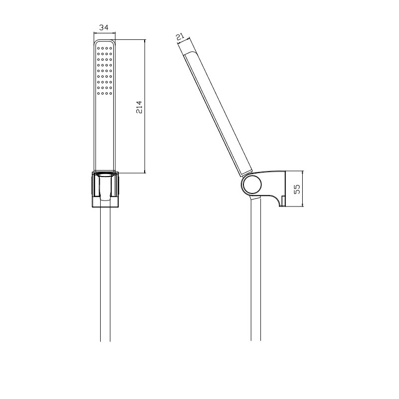 Zestaw Prysznicowy Słuchawka Wąż i Uchwyt Czarny Ares