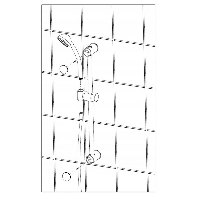 Zestaw Natryskowy Prysznicowy Czarny CENTO