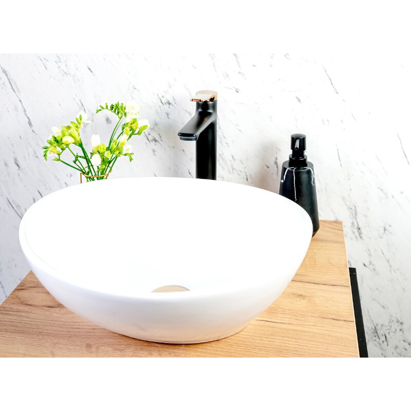 Bateria Umywalkowa Łazienkowa Nablatowa Alanis Czarna