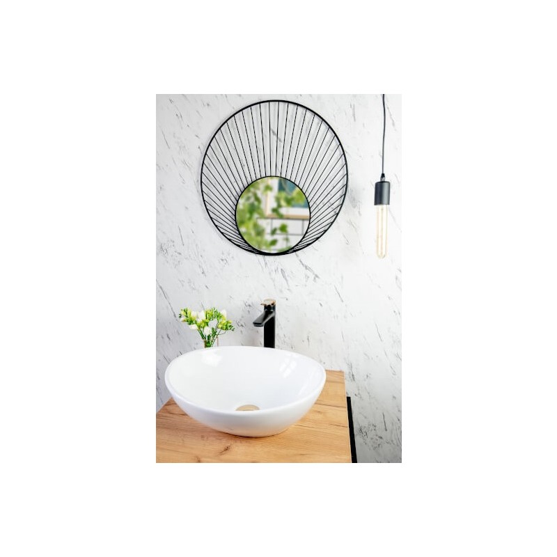 Bateria Umywalkowa Łazienkowa Nablatowa Alanis Czarna