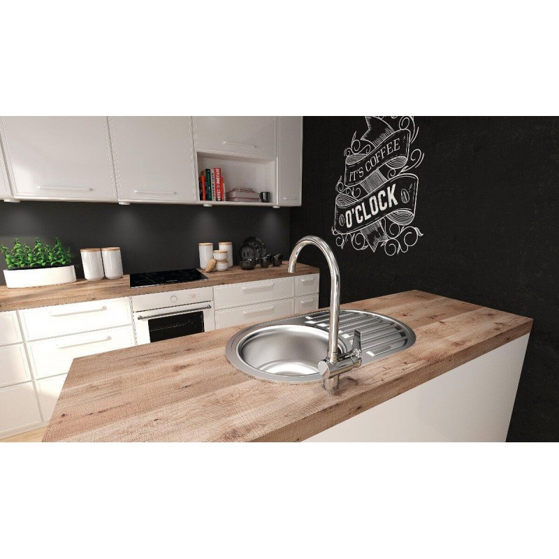 Zlewozmywak Jednokomorowy Metalowy z Ociekaczem Faro Zlewozmywak Jednokomorowy Metalowy z Ociekaczem Faro