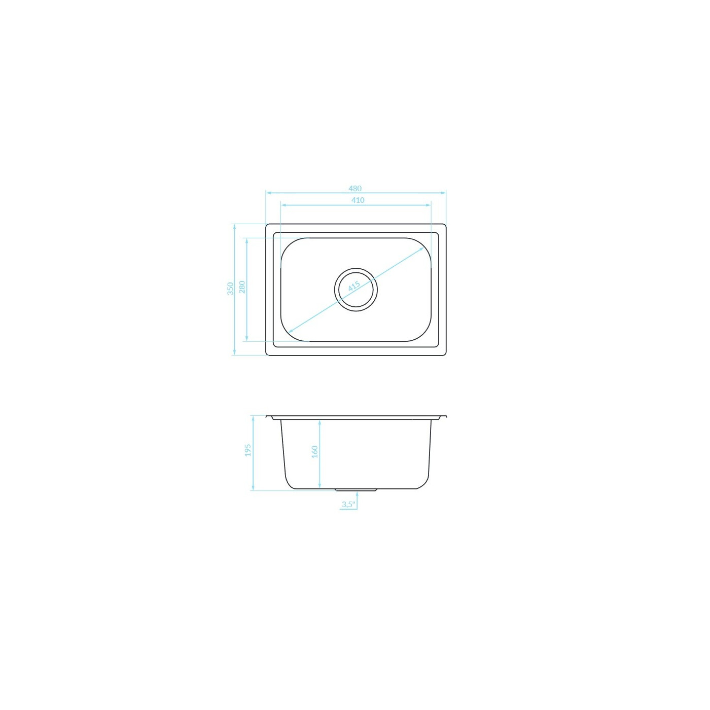 Zlewozmywak Jednokomorowy Metalowy MINI Zlewozmywak Jednokomorowy Metalowy MINI